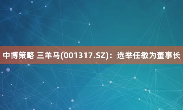 中博策略 三羊马(001317.SZ)：选举任敏为董事长
