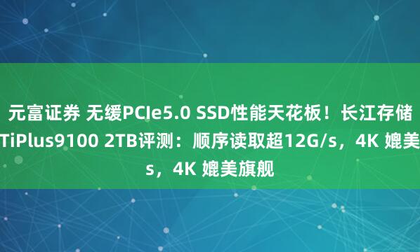 元富证券 无缓PCIe5.0 SSD性能天花板！长江存储致态TiPlus9100 2TB评测：顺序读取超12G/s，4K 媲美旗舰